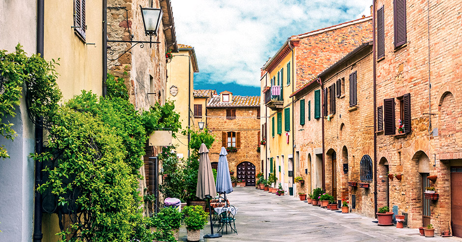old european cobblestone village